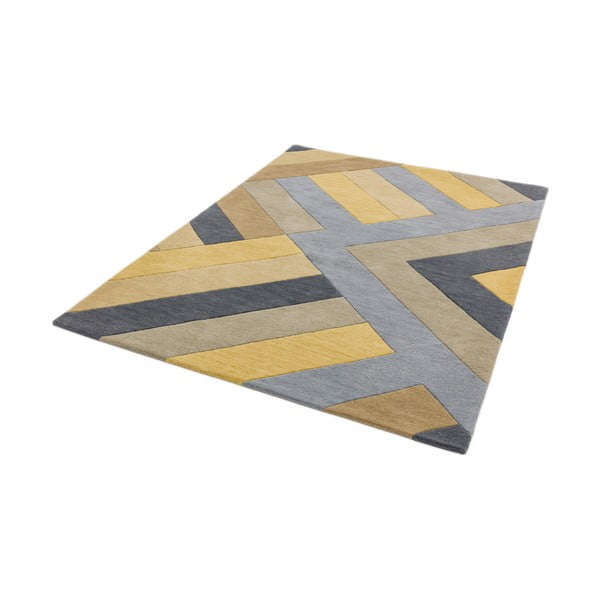 Gelb-grauer, handgewebter Wollteppich, 160 × 230 cm Reef - Asiatic Carpets-image-4