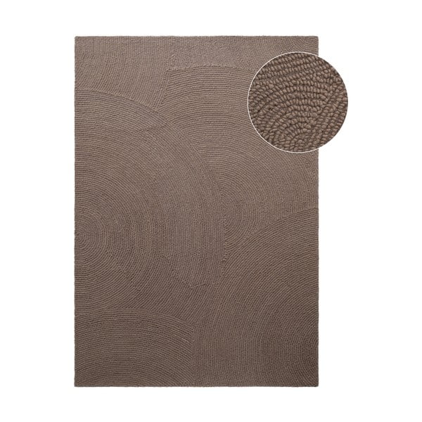 Taupefarbener, handgewebter Wollteppich, 160 x 230 cm Calmio - Hanse Home
