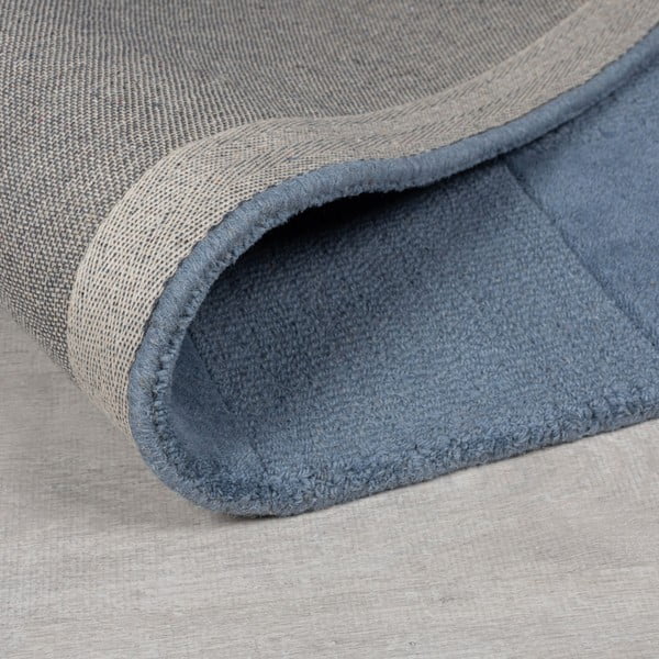 Dunkelblauer, handgewebter Wollteppich, 200 × 290 cm Checkerboard - Flair Rugs-image-2