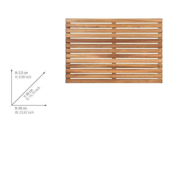 Badezimmervorleger aus Holz in Naturfarbe, 40 x 60 cm Acacia - Wenko-image-4