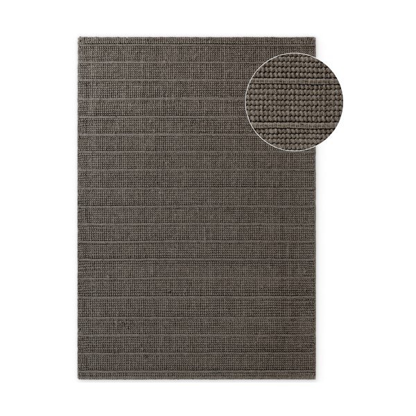 Dunkelgrauer/dunkelbrauner, handgewebter Wollteppich, 200 × 300 cm Camden Parker - Ted Baker