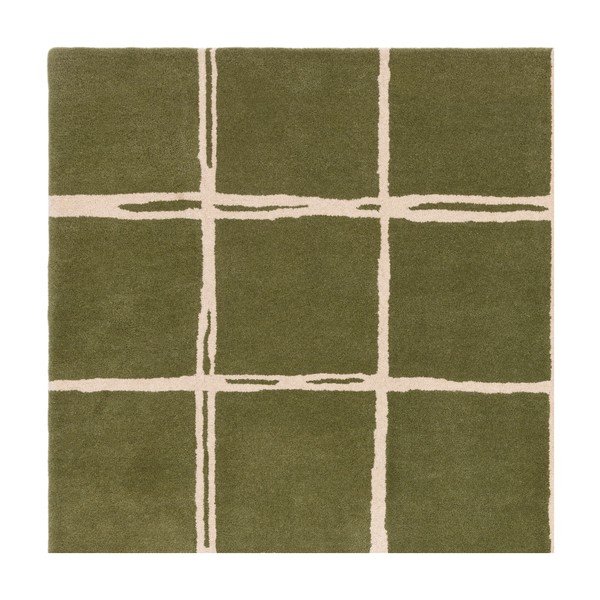 Grüner, handgewebter Wollteppich, 200 × 290 cm Albany Grid - Asiatic Carpets-image-4