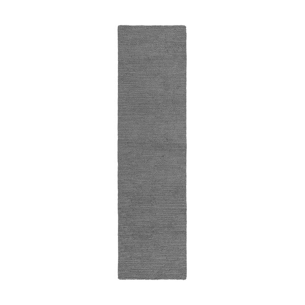 Grauer, handgewebter Läufer aus Wolle, 80 × 230 cm Harris Boucle - Flair Rugs