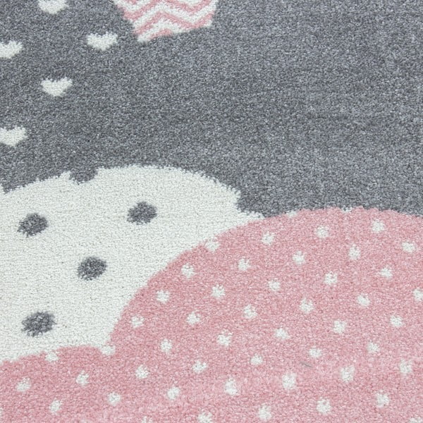 Rosa-grauer Kinderteppich, Ø 120 cm Bambi - Ayyildiz Carpets-image-2