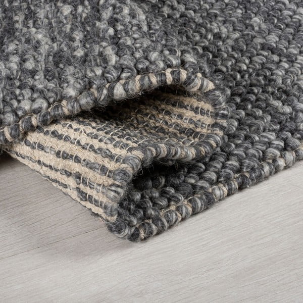 Dunkelgrauer, handgewebter Teppich mit Wollanteil, 160 x 230 cm Minerals - Flair Rugs-image-3