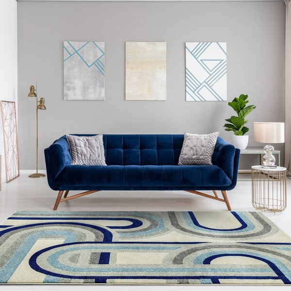 Grau-blauer Teppich, 200 × 290 cm Nova Retro Blue - Asiatic Carpets-image-1