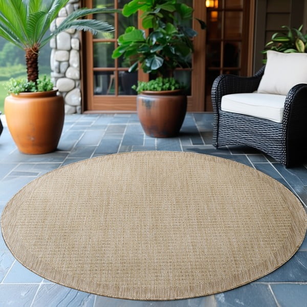 Beiger runder Teppich für drinnen und draußen, Ø 200 cm Giza 1410 - Ayyildiz Carpets-image-1