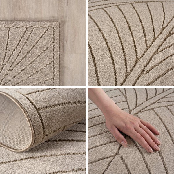 Beiger runder Teppich für drinnen und draußen, Ø 80 cm Nova 1203 - Ayyildiz Carpets-image-2