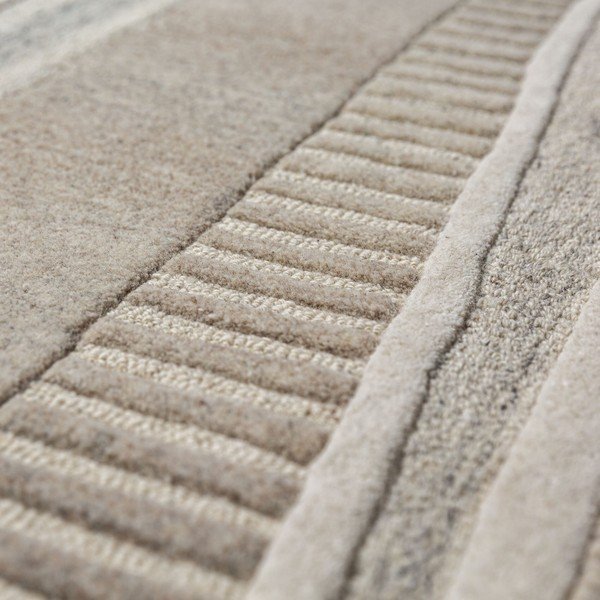 Grau-beiger, handgewebter Wollteppich, 140 x 200 cm Lira - Flair Rugs-image-4