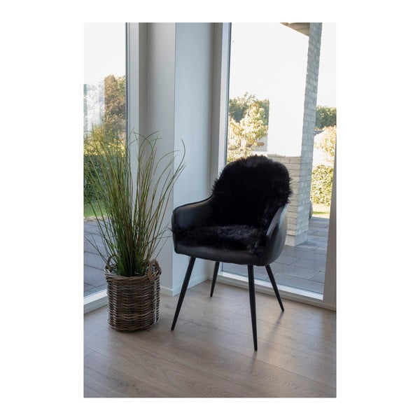 Schwarzes Kunstfell, 50 × 85 cm - House Nordic-image-2