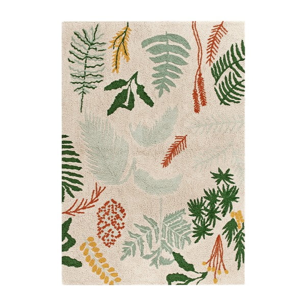 Waschbarer, handgewebter Baumwollteppich für Kinder, 140 × 200 cm Botanic Plants - Lorena Canals