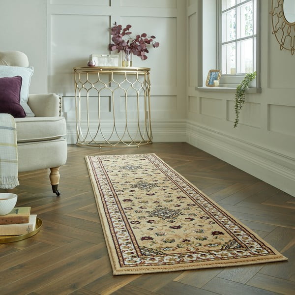 Beigefarbener Läufer 60 × 230 cm Sherborne - Flair Rugs-image-1