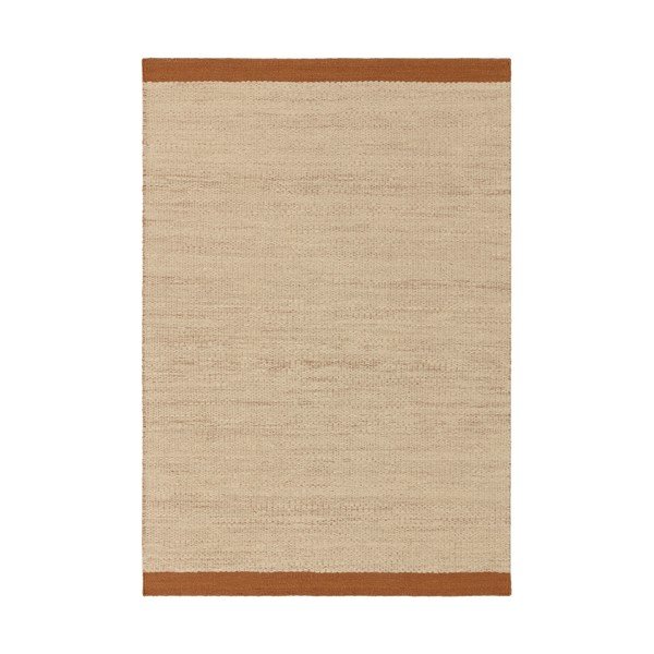 Cremefarbener/terakottafarbener, handgewebter Wollteppich, 160 × 230 cm Lima Rust - Asiatic Carpets