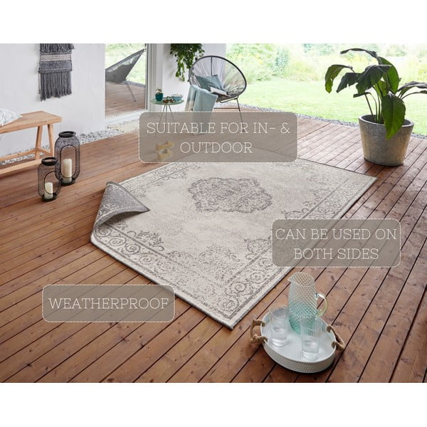 Grauer/beige Teppich für Innen- und Außenbereiche 80x150 cm Cebu – Hanse Home-image-4