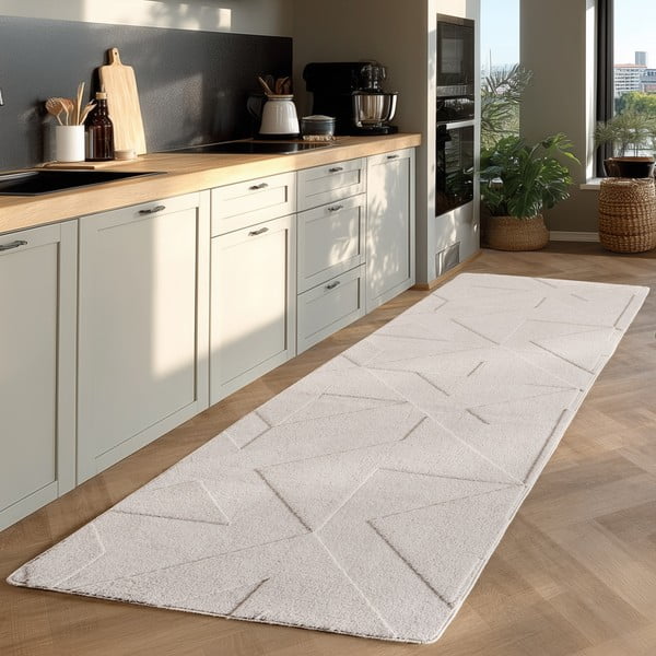 Cremefarbener, waschbarer Läufer, 80 x 250 cm Pompei 1613 - Ayyildiz Carpets-image-1
