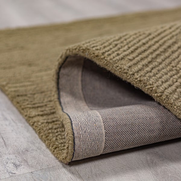 Khaki-farbener, handgewebter Wollteppich, 160 x 230 cm Harris Boucle - Flair Rugs-image-3