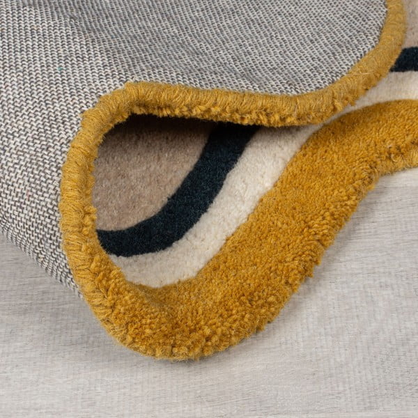 Cremefarbener, handgewebter Wollteppich, 200 × 290 cm Leo Scallop - Flair Rugs-image-3