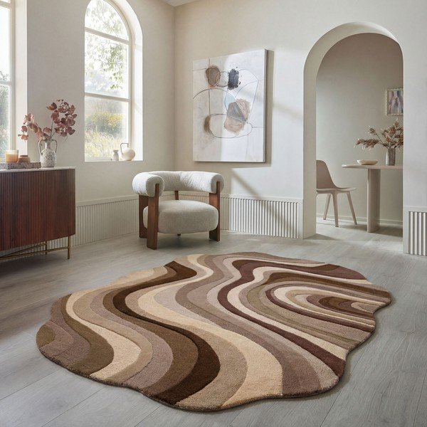 Brauner/beiger, handgewebter Wollteppich, 200 × 290 cm Envy Wool - Flair Rugs-image-1