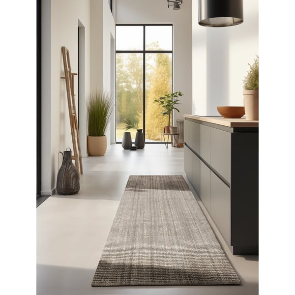 Taupefarbener Jute-Läufer 80 x 200 cm Bouclé - Hanse Home-image-1