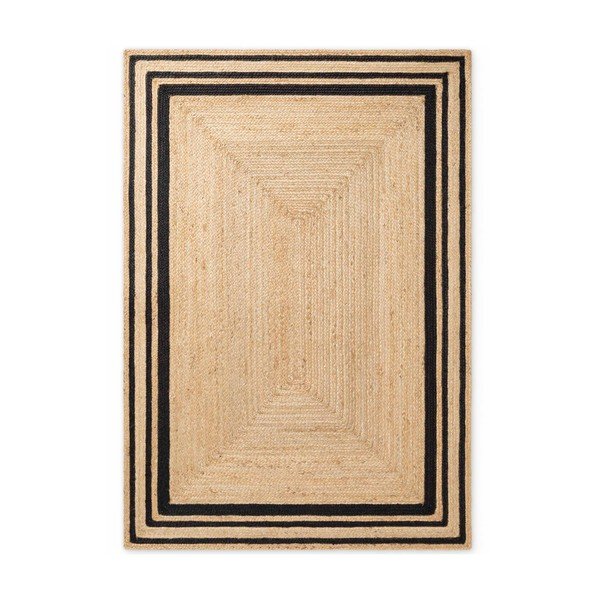 Schwarz/naturfarben, beidseitig nutzbar, handgewebter Jute-Teppich, 80 × 150 cm Looma - Hanse Home-image-4