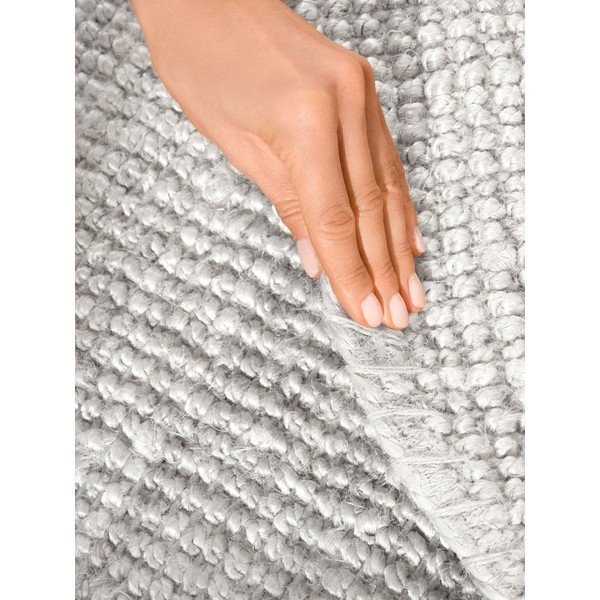 Hellgrauer, beidseitig nutzbarer/handgewebter runder Jute-Teppich, Durchmesser 160 cm Bouclé Jaipur - Hanse Home-image-3