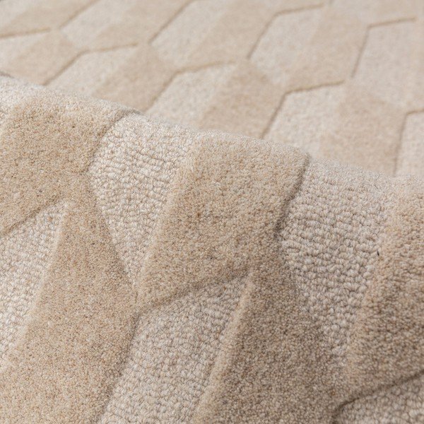 Handgewebter Wollteppich in Naturfarbe/grün-blau, 120 x 170 cm Apex Border Wool - Flair Rugs-image-3