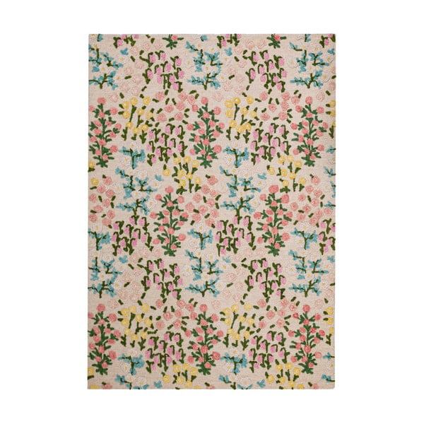 Cremefarbener, handgewebter Wollteppich, 120 × 170 cm Emilia Floral - Flair Rugs