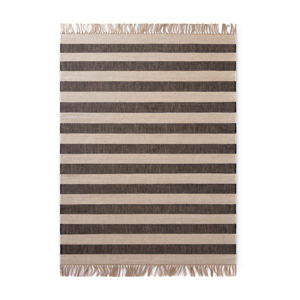Schwarz/Creme, beidseitig nutzbar, handgewebter Jute-Teppich, 120 × 170 cm Playa - Hanse Home