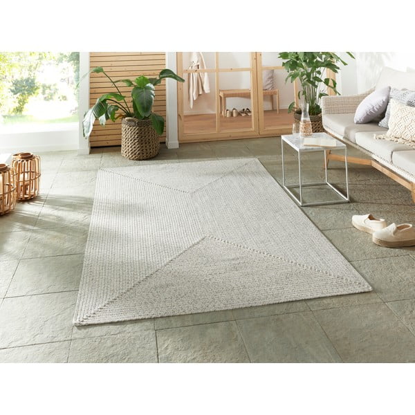 Weißer/beiger Outdoor-Teppich, 150 × 80 cm - Hanse Home-image-1