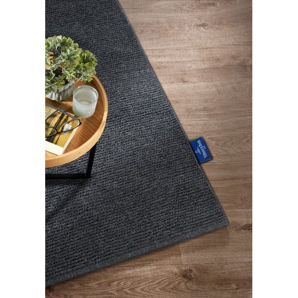 Dunkelgrauer, handgewebter Wollteppich, 60 x 90 cm Francois - Villeroy&Boch-image-2