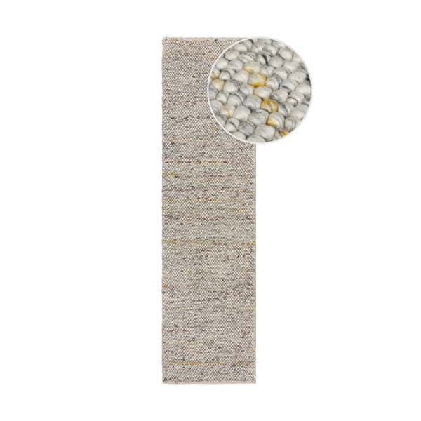 Cremefarbener, handgewebter Läufer mit Wollanteil, 60 x 230 cm Minerals - Flair Rugs