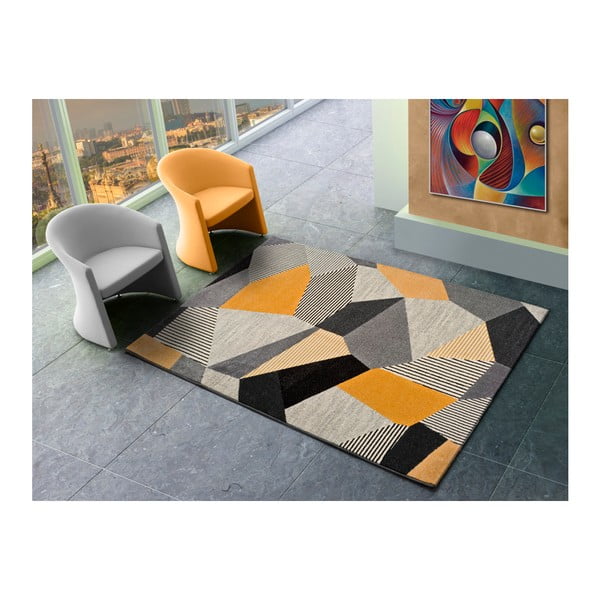 Gelber/grauer Teppich 60x120 cm Gladys Sarro – Universal-image-1