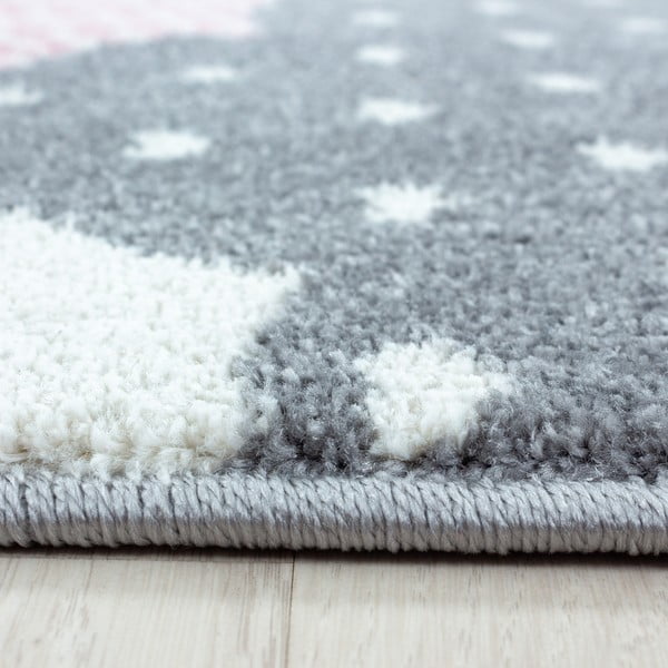 Rosa-grauer Kinderteppich, Ø 120 cm Bambi - Ayyildiz Carpets-image-3