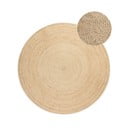 Rundteppich aus Jute, beidseitig elfenbeinfarben, Durchmesser 100 cm Braided - Hanse Home