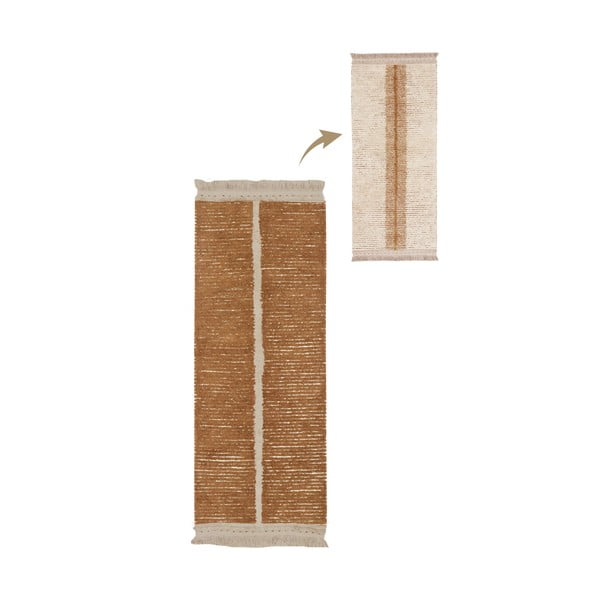 Baumwoll-Läufer in Beige-Ziegelrot, 80 x 230 cm Duetto Toffee - Lorena Canals
