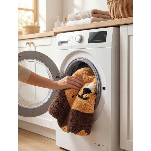Orange/brauner, waschbarer, handgewebter Baumwoll-Kinderteppich, 112 x 120 cm Snuggle Lea - Hanse Home-image-3