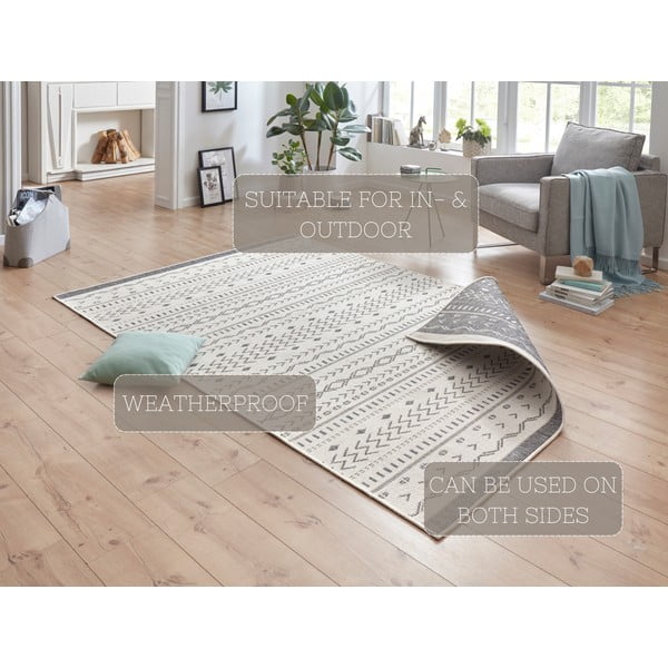 Grauer/beige Teppich für Innen- und Außenbereiche 80x150 cm Kuba – Hanse Home-image-4