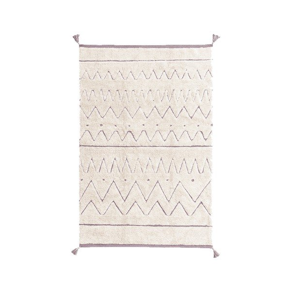 Cremefarbener, waschbarer, handgewebter Baumwollteppich, 90 x 130 cm Azteca - Lorena Canals