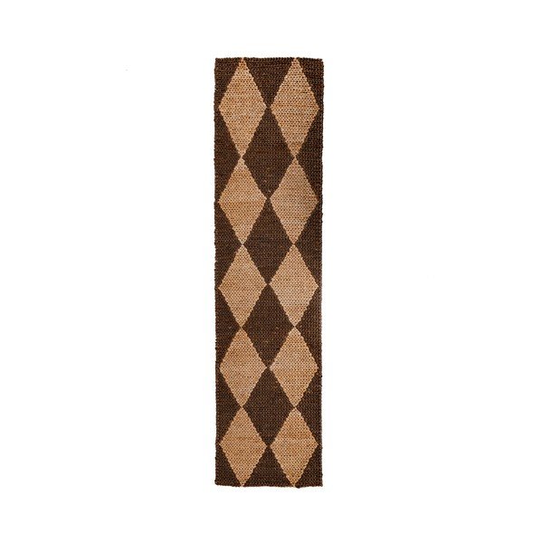 Braun/naturfarben, handgewebter Läufer mit Juteanteil, 80 x 230 cm Effie Diamond - Flair Rugs