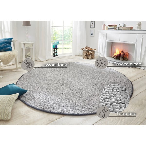 Grauer runder Teppich, Ø 200 cm Wolly - Hanse Home-image-4