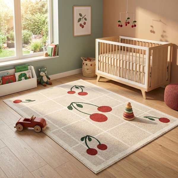 Beiger Kinderteppich 120 x 170 cm Cherry - ESTE-image-3