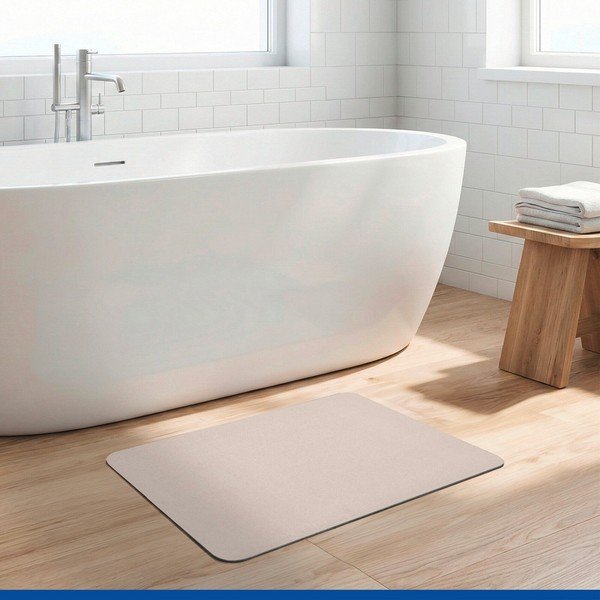 Beigefarbene Badematte aus Kieselgur, 39 x 60 cm Simi - Wenko-image-1