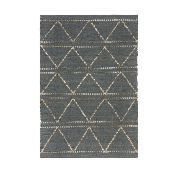 Blauer, handgewebter Jute-Teppich, 160 × 230 cm Rhombi - Flair Rugs