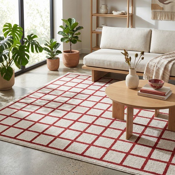 Roter/beiger Teppich 160 × 230 cm Picnic - ESTE-image-2