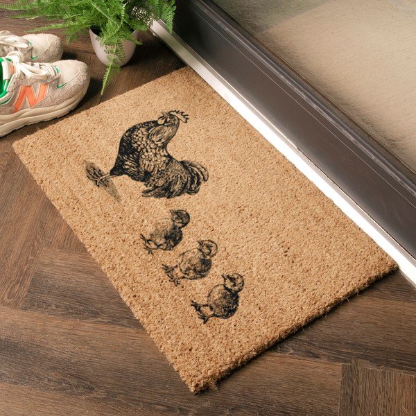 Fußmatte aus Kokosfasern, 40 x 60 cm Chickens and Chicks - Artsy Doormats-image-1