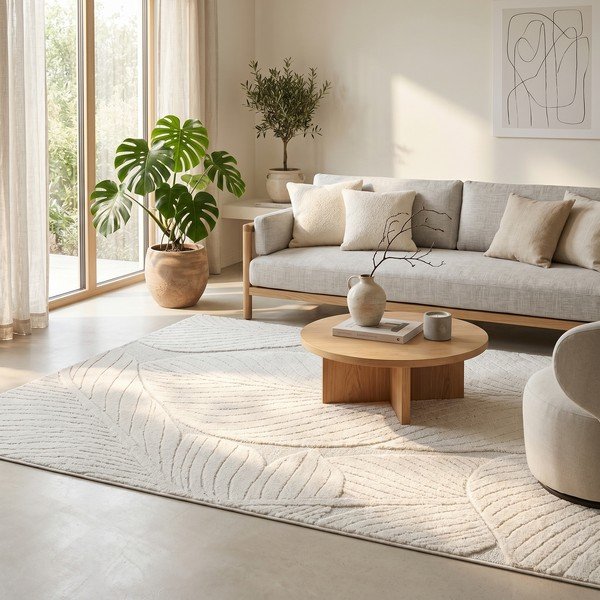 Cremefarbener Teppich 120 × 170 cm Lamina - ESTE-image-2