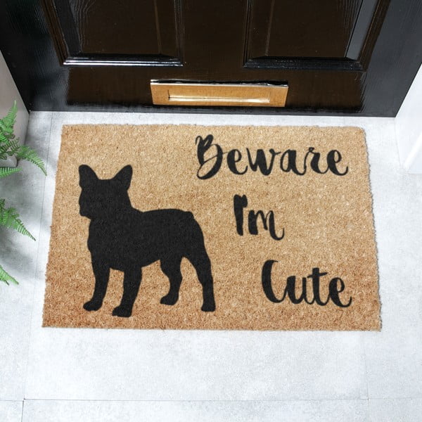 Fußmatte aus Kokosfasern, 40 x 60 cm Beware I'm Cute French Bulldog - Artsy Doormats-image-2