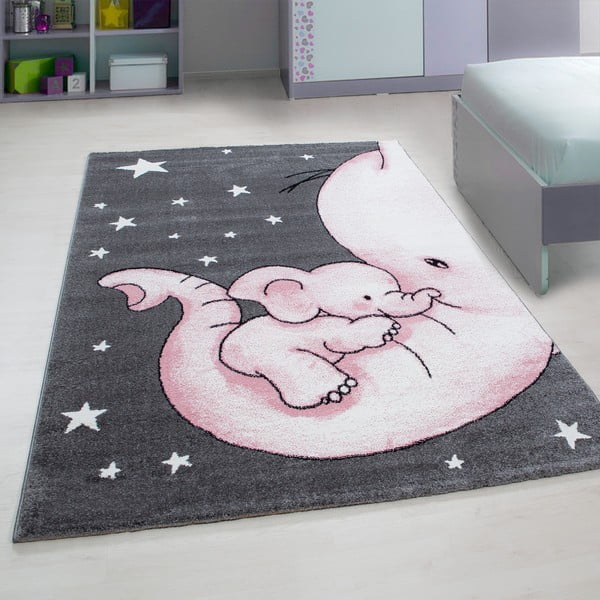 Rosa-grauer Kinderteppich 120 x 170 cm Kids - Ayyildiz Carpets-image-1