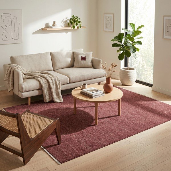 Weinroter Teppich 160 x 230 cm Puro - ESTE-image-2