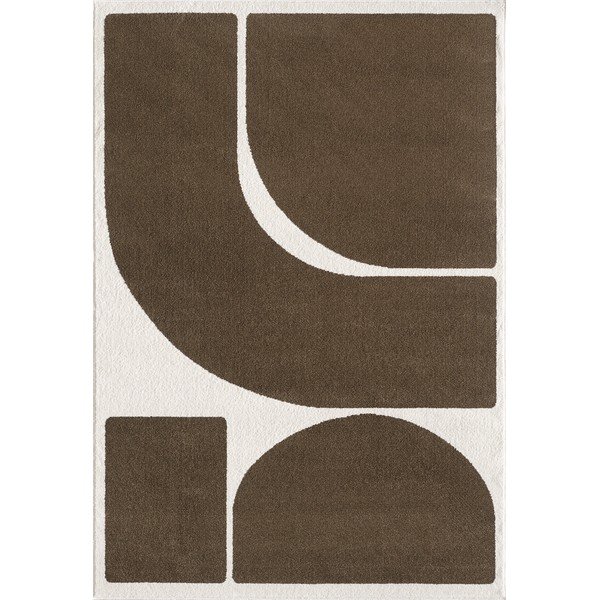 Brauner/cremefarbener Teppich 120 × 170 cm Arcade - ESTE